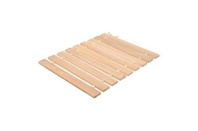 Коврик деревянный, с орнаментом "Рогожка", 42х35х1 см, липовая рейка "Банные штучки" в кор. в интернет гипермаркете «Планета Лета». Фото