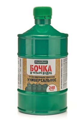 Удобрение жидкое Огородник Бочка и четыре ведра органоминеральное гумат азота 0,6л в интернет гипермаркете «Планета Лета». Фото