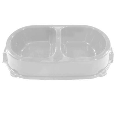 Миска пластиковая FAVORITE  двойная нескользящая 0,45мл серая FG17916 в интернет гипермаркете «Планета Лета». Фото