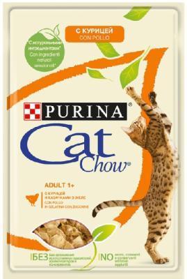 Корм CAT CHOW д/взр.кош. в гов.жел. с кур. и каб. 85г в интернет гипермаркете «Планета Лета». Фото