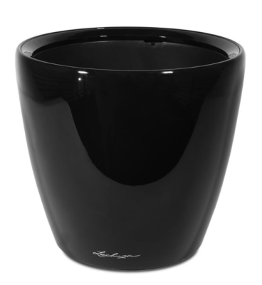 Кашпо Lechuza "Classico LS Complete black high gloss" (пластик), D21xH20 см в интернет гипермаркете «Планета Лета». Фото