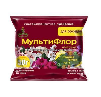Удобрение МультиФлор цветочное для орхидей пак 50г