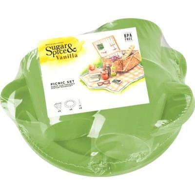 Набор для пикника Sugar&Spice Vanilla на 3 персоны (19 предметов) фисташка в интернет гипермаркете «Планета Лета». Фото