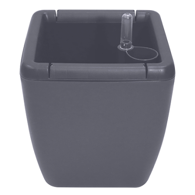 Горшок для цветов с автополивом InGreen Munchen 1,5л с вставкой 0,85л, квадратный, вулканический сер в интернет гипермаркете «Планета Лета». Фото