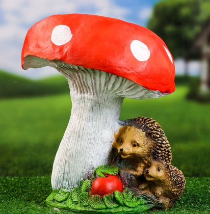 Фигура Гриб с двумя ежами H-27см ФП116 в интернет гипермаркете «Планета Лета». Фото