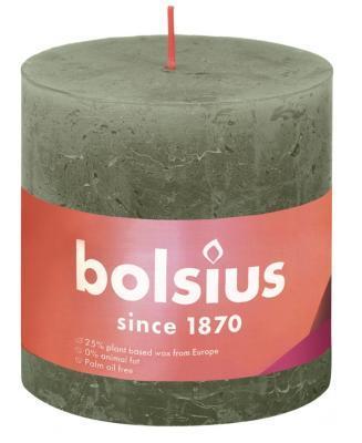Свеча Болсус Рустик 100*100 SHINE Свежий оливковый в интернет гипермаркете «Планета Лета». Фото