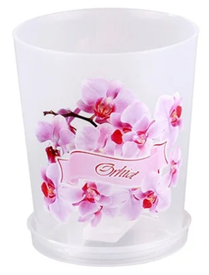 Горшок д/орхидеи с п/д., прозрач h-12;d-10, 0,7л М3125 в интернет гипермаркете «Планета Лета». Фото