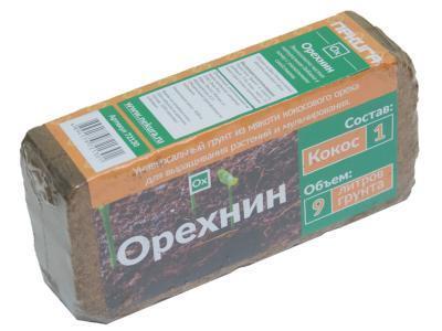 Субстрат кокосовый Орехнин-1 брикет 9 литров 72130 в интернет гипермаркете «Планета Лета». Фото