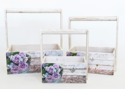 Кашпо деревянное №1 YW-55613 в интернет гипермаркете «Планета Лета». Фото