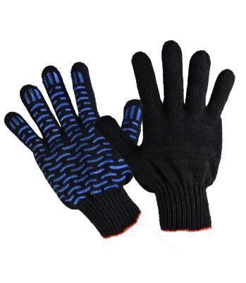 Перчатки 5н черные 10кл с ПВХ Волна 42-46гр в интернет гипермаркете «Планета Лета». Фото