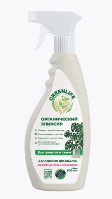 Органический эликсир GREEN LIFE для фикусов и пальм спрей 0,5л в интернет гипермаркете «Планета Лета». Фото