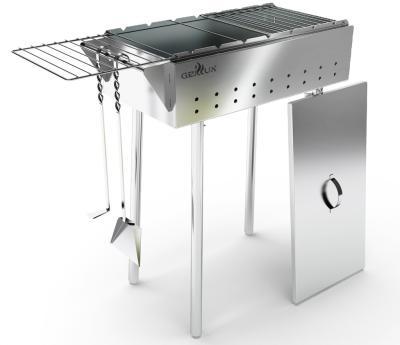 Мангал Praktika B стационарный с откидными решетками и крышкой ВЗР 1255Б в интернет гипермаркете «Планета Лета». Фото