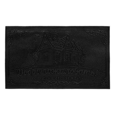 Коврик придверный пористый 35x60 Добро пожаловать черный VORTEX 20039 в интернет гипермаркете «Планета Лета». Фото