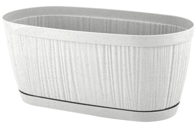 Балконный ящик с поддоном InGreen BARCELONA 2,7л, 27,5 см мраморный в интернет гипермаркете «Планета Лета». Фото