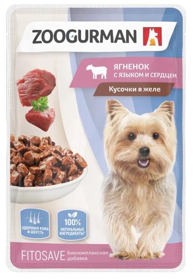 Влажный корм(пауч) д/собак Zoogurman, Ягненок с языком и сердцем 85г в интернет гипермаркете «Планета Лета». Фото