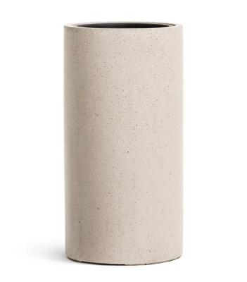 Кашпо TREEZ Effectory Beton Высокий цилиндр Белый песок в-80 см, д-41 см в интернет гипермаркете «Планета Лета». Фото