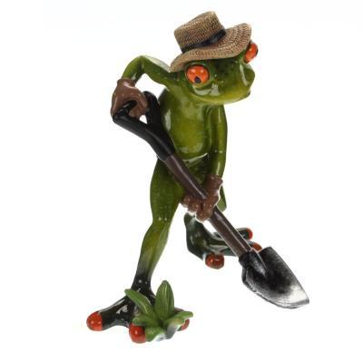 Фигурка декоря Лягушка садовник 15 см 270676 в интернет гипермаркете «Планета Лета». Фото