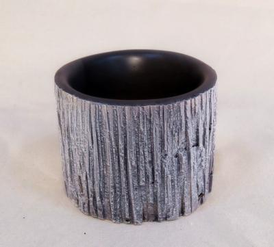 Кашпо из интерьерного бетона Серия «Peterified wood» H165мм D130мм в интернет гипермаркете «Планета Лета». Фото