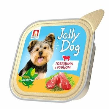 Корм, Зоогурман Jolly Dog влажный корм для собак, паштет с говядиной и рубцом, в ламистерах - 100 г в интернет гипермаркете «Планета Лета». Фото
