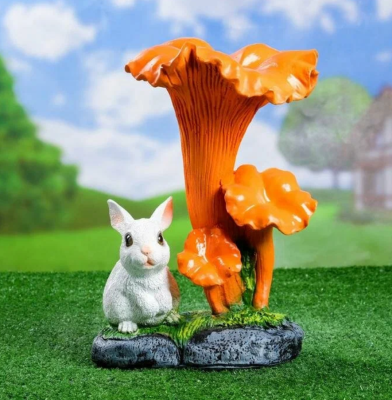 Фигура Гриб-лисичка с зайчиком H-34см ФП114 в интернет гипермаркете «Планета Лета». Фото
