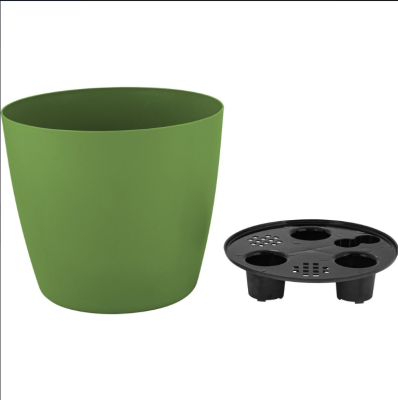 Горшок с дренажной вставкой InGreen Vienna D250мм, 9л, круглый, оливковый в интернет гипермаркете «Планета Лета». Фото