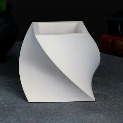 Кашпо Башня белое 12х12х10 см 5224861 в интернет гипермаркете «Планета Лета». Фото