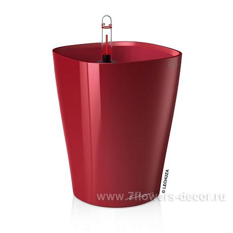 Кашпо   Lechuza Deltini Complete (scarlet red high gloss), 15xH19см в интернет гипермаркете «Планета Лета». Фото