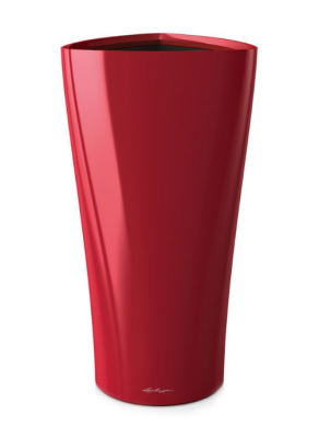 Кашпо Lechuza "Delta Complete scarlet red high gloss" (пластик), D30xH56 см в интернет гипермаркете «Планета Лета». Фото