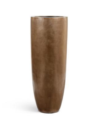 Кашпо TREEZ Effectory Metall высокий Giant округлый конус Тёмное матовое золото в-120, д-46 см