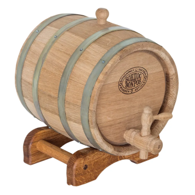 Бочка 3 л дубовая с краном на подставке в интернет гипермаркете «Планета Лета». Фото