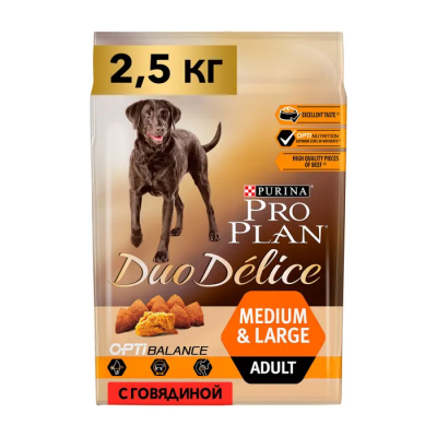 Корм ProPLAN DUO DELICE д/с крупных и средних говядина 12448232 развес 1 кг Pro Plan в интернет гипермаркете «Планета Лета». Фото Корм ProPLAN DUO DELICE д/с крупных и средних говядина 12448232 развес 1 кг в интернет гипермаркете «Планета Лета». Фото