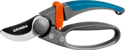 Плоскостной секатор GRINDA PROLine P-57 210 мм с двухкомпонентными эргономичными рукоятками с эфесом в интернет гипермаркете «Планета Лета». Фото