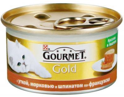 Корм GOURMET GOLD утк/морк/шпин PRSTX8 85г в интернет гипермаркете «Планета Лета». Фото