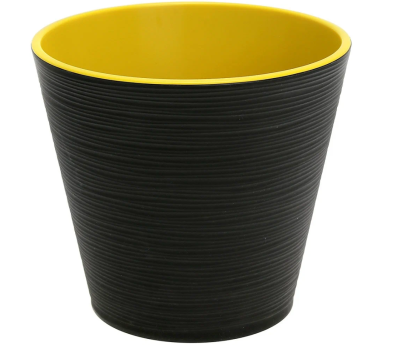 Горшок Конус черный, d17, h15,5см, 2,3л с вкл. К17-75 в интернет гипермаркете «Планета Лета». Фото