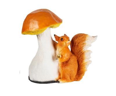 Фигура Гриб-подосиновик с белкой Н-40см., L-26 см., В-43 см F1005 в интернет гипермаркете «Планета Лета». Фото