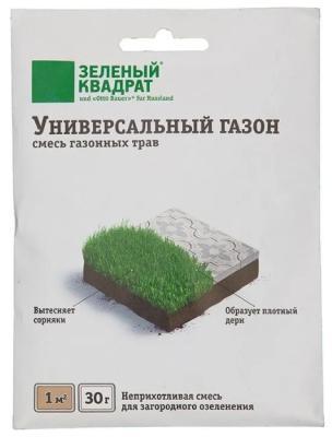 Семена газонной травы Зеленый квадрат Универсальный 30 гр в интернет гипермаркете «Планета Лета». Фото