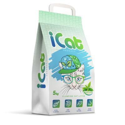 iCAT Комкующийся наполнитель контроль запаха с ароматом зеленого сада, 5 кг, Греция в интернет гипермаркете «Планета Лета». Фото