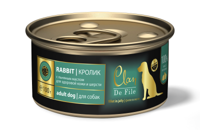 CLAN De File консервы для собак 100 г Кролик, шоу-бокс 16 шт (уп-96шт) № 54 в интернет гипермаркете «Планета Лета». Фото