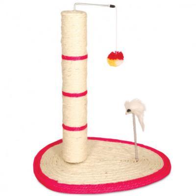 Когтеточка Triol "Столбик №205" с мышкой на пружине и шариком из сизаля 400х300х490мм 20851014 в интернет гипермаркете «Планета Лета». Фото