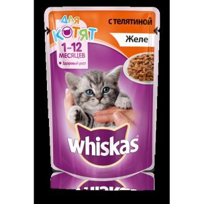 Корм Whiskas желе для котят телят 85г в интернет гипермаркете «Планета Лета». Фото