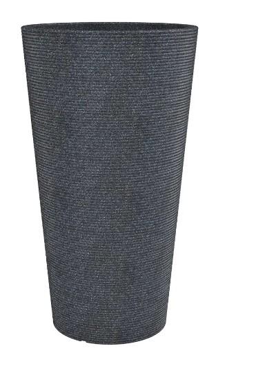 Кашпо пластик. Schwarz-Granit d29; h54 см 10л гранит (поддон d30) в интернет гипермаркете «Планета Лета». Фото