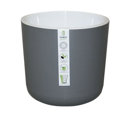 Горшок Лион серый муссон, d25, h21см, 9л с вкл. ЛИ25-70 в интернет гипермаркете «Планета Лета». Фото