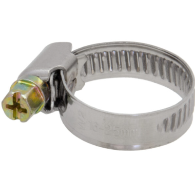 Хомут обжимной 9 мм из НЕРЖ. стали 16 - 25 мм для шланга 3/4" и 1" (2 шт.), MP в интернет гипермаркете «Планета Лета». Фото