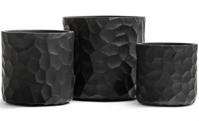 Кашпо TREEZ Ergo Comb Цилиндр Антрацит в-30 см, д-30 см. 21л в интернет гипермаркете «Планета Лета». Фото