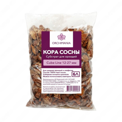 Грунт для орхидей (кора сосны 12-27 мм) Орхимания Куб 6 л в интернет гипермаркете «Планета Лета». Фото