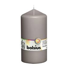 Свеча Болсус 120х58 столбик тепло серый в интернет гипермаркете «Планета Лета». Фото