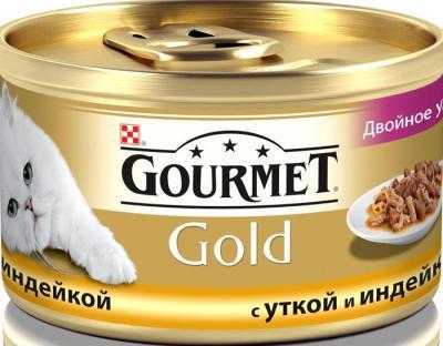 Корм GOURMET GOLD Дуо утка/индейка 85г в интернет гипермаркете «Планета Лета». Фото