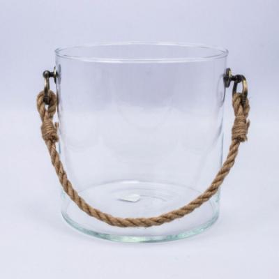 Ваза "Трубка 191" (стекло) с декор. ручкой, D19xH19см в интернет гипермаркете «Планета Лета». Фото