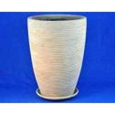 Горшок Полоски высокий бежевый d39см, h55см (U0901) в интернет гипермаркете «Планета Лета». Фото