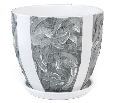 Горшок Дюспо серый высокий овал d12, h10см, 0,6л в интернет гипермаркете «Планета Лета». Фото